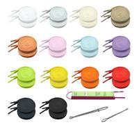 Lot de 28 cordons de serrage de rechange pour sweat à capuche, 14 couleurs, cordon de serrage plat avec cordon de serrage Bodkin et enfile-fils en plastique pour sweats à capuche, pantalons de