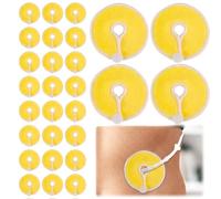 Lot de 28 coussinets pour tube d'alimentation - Coussinets de boutons pour dialyse péritonéale abdominale - Fournitures de tube d'alimentation pour soins infirmiers - Jaune