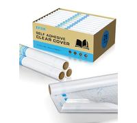 Lot de 28 couvertures de livre de papier contact transparent - 45 cm x 1,5 m au total 42,7 m - Film de protection autocollant pour travaux manuels - Rouleau de papier contact transparent à décoller et