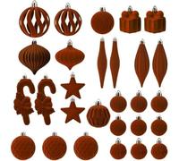 Lot de 28 décorations de Noël en velours pour décoration de vacances avec différentes formes et boucles de suspension pour créer une ambiance festive intérieure et extérieure (camouflage)