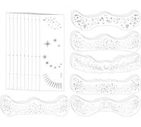 Lot De 28 Feuilles De Tatouages À Paillettes Pour Le Visage, Taches De Rousseur, Peinture Temporaire Du Visage, Patchs À Paillettes, Accessoires De Maquillage, Tatouages Pour Le Visage Pour Femme
