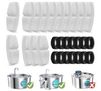 Lot de 28 filtres de fontaine à eau pour chat FOFNON 3,2 L et fontaine à eau pour chien de 7 L, y compris 14 filtres de fontaine à eau pour chat et 14 éponges de rechange (pas pour fontaine sans fil)