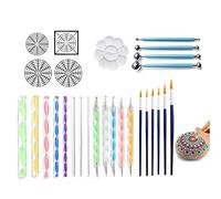 Lot de 28 outils de pointillage pour peinture, pierre, stylo, art, peinture, pochoir, pinceau, pochoirs