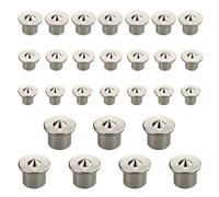 Lot de 28 pointes de centrage de chevilles en bois massif - 6 mm, 8 mm, 10 mm, 12 mm - Goupille de centrage pour le travail du bois - Outils de perçage