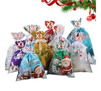 Lot de 28 sacs à fermeture sur le thème du Père Noël, bonhomme de neige, pour friandises, décorations, accessoires de fête