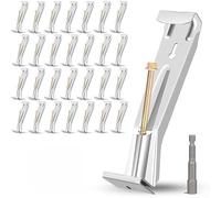 Lot de 28 supports de gouttière robustes de 12,7 cm en acier inoxydable avec vis antirouille et clips pour un support sécurisé de gouttière de style K dans l'entretien du toit de la maison