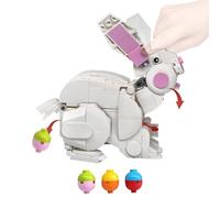 Lot de 280 blocs de construction de lapin blanc de Pâques, compatible avec les accessoires Lego 630, modèle de lapin de Pâques avec mécanisme interactif, meilleur cadeau pour cadeaux de Pâques