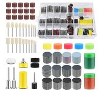 Lot de 280 disques abrasifs de 25 mm avec , disques abrasifs secs et humides, papier abrasif rond (grain 60-10000 grains) en feutre de laine pour accessoires Dremel, embouts en bois et résine