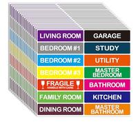 Lot de 280 étiquettes d'emballage pour déménagement - Autocollants à code couleur - Étiquettes fragiles pour boîtes de déménagement