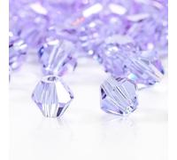 Lot de 280 perles en verre à enfiler - 6 mm - Perles en cristal à facettes - Perles en verre rhombus - Perles pour bricolage, fabrication de bijoux, colliers, boucles d'oreilles, bracelets - Violet A