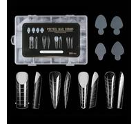 Lot de 288 moules à ongles, couverture complète, extensions de faux pointes, outils de manucure pour acrylique