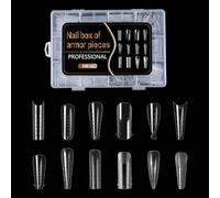 Lot de 288 moules à ongles en acrylique - 12 types d'ongles - Couverture complète