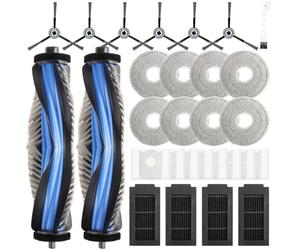 Lot de 29 Accessoires pour ECOVACS DEEBOT T50 Omni / T50 PRO Omni / T50 Pro Omni Gen2, 2 Brosse Principales, 8 Sacs à Poussière, 8 Lingettes, 4 Filtres, 6 Brosses Latérales, 1 Brosse de Nettoyage