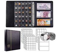 Lot de 295 livres de collection 2 en 1 pour pièces de monnaie, supports de pièces de monnaie pour collectionneurs, 3 tailles de poches pour pièces de monnaie et 9 poches, classeur de rangement pour