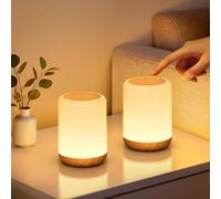 Lot de 2Lampe de Chevet Tactile, Veilleuse Bébé avec 256 Couleurs RVB & 3 Modes, Lampe d'allaitement avec Minuteur, Veilleuse Enfant Rechargeable, Lampe Tactile Sans Fil pour Chambre, Salon, Camping
