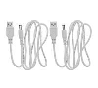 Lot de 2pcs Câbles de Charge USB 2.0 A Mâle vers 5.5 X 2.5mm DC 5V Prises d'alimentation Connecteur Baril Câble de Charge pour Routeurs USB Lumières Ventilateurs Horloges