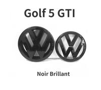 Lot De 2pcs Insigne Logo Emblème Avant Grill -arrière Coffre Noir Brillant Compatible Volkswagen Vw Golf 5 Gti