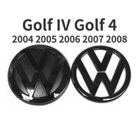 Lot de 2pcs Insigne logo emblème avant grill -arrière coffre noir brillant pour Volkswagen VW golf 4 IV 2004-2008