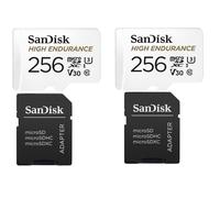 Lot de 2PCS SanDisk High Endurance - Carte mémoire flash (adaptateur microSDXC vers SD inclus(e)) - 256 Go - Video Class V30 / UHS-I U3 / Class10 - microSDXC UHS-I