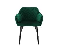 Lot de 2x chaises de salle à manger rembourré en velours fauteuils salon vert ML-Design