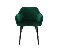 Lot de 2x chaises de salle à manger rembourré en velours fauteuils salon vert ML-Design