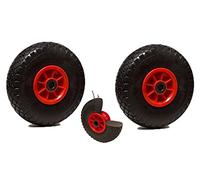 LOT de 2x roue increvable diable 260 x 85 (3.00-4) alésage 25 mm roulement à rouleaux