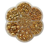 Lot de 3 000 perles rondes dorées Chenkou Craft, Demi-boule dorée