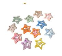 Lot de 3/10/12 pinces à cheveux colorées en forme d'étoile BB Y2K pour femmes et filles - Barrettes latérales - Barrettes latérales - Accessoires pour cheveux (jaune clair)