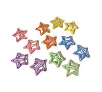 Lot de 3/10/12 pinces à cheveux colorées en forme d'étoile BB Y2K pour femmes et filles - Épingles à cheveux - Barrettes latérales - Pinces à cheveux pour enfants (vert clair)