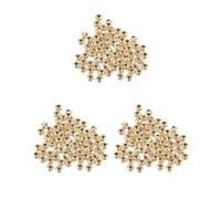 Lot de 3 100 perles intercalaires rondes en acier inoxydable 304 pour fabrication de bijoux Doré