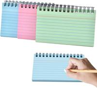 Lot De 3, 150 Feuilles De Cartes Flash, Cartes De Révision Lignées, Cartes De Repère Faciles À Retourner Pour Réunion De Bureau, École, Mémoire, Note Autocollante (Bleu, Vert Et Rose)