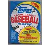 Lot DE 3 1986 Topps Baseball Cire Packs (45 Cartes Total)