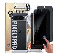 Lot de 3 + 2 protections d'écran et protection d'objectif d'appareil photo pour Google Pixel 9 Pro, dureté 9H, support d'empreintes digitales, déverrouillage d'écran en verre trempé pour Google Pixel