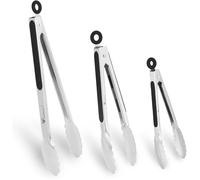 Lot de 3-21 cm, 27 cm et 34 cm, en acier inoxydable et poignée antidérapante résistante à la chaleur ¿ Idéal pour la cuisine, la salade, les grillades et les barbecues (21 cm + 27 cm + 34 cm,
