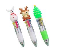 Lot de 3/4 stylos à bille rétractables multicolores de Noël pour enfant, étudiant, cadeau de récompense multicolore multicolore