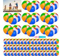 Lot de 3-45 Balles de Plage Arc-en-Ciel, 13 cm Jouets de Piscine gonflables pour Jeux d'eau d'été Kids Birthday Party Supplies Combo Set Balles de Plage gonflables (25, Balles 13CM)