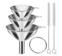 Lot De 3/5 Entonnoirs De Cuisine En Acier Inoxydable, Entonnoirs Métalliques De Qualité Alimentaire For Remplir Les Bouteilles, Petits Entonnoirs For Huiles Essentielles Et Épices.(3pcs Set)