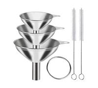Lot de 3/5 entonnoirs de cuisine en acier inoxydable, entonnoirs métalliques de qualité alimentaire for remplir les bouteilles, petits entonnoirs for huiles essentielles et épices.(5PCS)