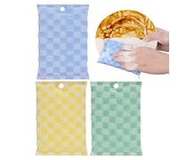 Lot de 3, 5 et 10 chiffons en fil métallique, lingettes de nettoyage, fibres absorbantes double face, réutilisables, réutilisables, utilisation pour évier de cuisine, cuisinière, 13 x 9 cm, gris