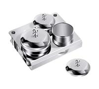 Lot de 3/5 gobelets de rangement professionnels en acier inoxydable avec couvercle pour tenir des produits acryliques