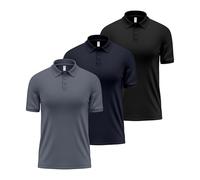 Lot de 3/5 Polos pour Homme à Manches Courtes, légers, à séchage Rapide, pour Le Golf, décontractés, à col, Respirants et évacuant l'humidité, pour Le Travail
