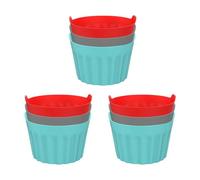 Lot de 3/6/9 moules de cuisson en silicone sûrs pour machine à frire à l'air libre - Antiadhésifs et réutilisables