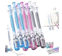 Lot de 3/6/9 stylos à encre gel en forme de seringue, stylos à encre gel créatifs en forme de seringue, accessoires d'infirmière pour fournitures scolaires de travail et d'infirmières, beau stylo à