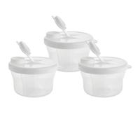 Lot de 3/6 distributeurs de lait en poudre, petits à petits, 0 m et plus, sans BPA, 3 compartiments séparés pour préparation de lait pour bébé, conteneurs de rangement en portions bleu sarcelle et