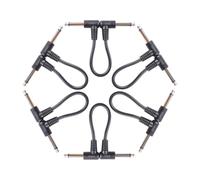 Lot de 3/6 patchs pour pédale d'effet guitare électrique - Cordon de câble à angle droit - Accessoires pour instruments de musique