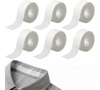 Lot de 3/6 rouleaux de protections de col jetables, coussinets de col invisibles absorbant la transpiration de 5 m, pour chemises habillées et blouses de laboratoire, protection de cou (6pcs)