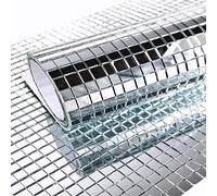 Lot de 3 600 carreaux de mosaïque miroir carrés à paillettes - Dos autocollant - Décoration de Noël - Argenté - 5 x 5 mm x 6 feuilles