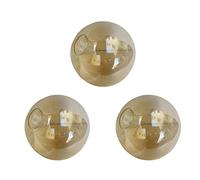 Lot de 3 Abat-Jour en Verre de Rechange, Abat-Jour sphérique en Verre soufflé à la Main 5,9" pour Lustre, Suspension, Applique Murale (Ambre)