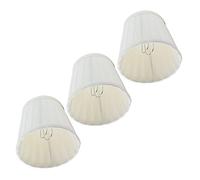 Lot de 3 Abat-jour pour Lustre, Style Tambour, Tissu Crème, Clip-on, Mini Format, Accessoire d'Éclairage Décoratif