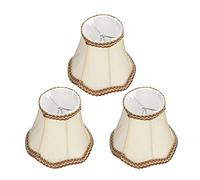 Lot de 3 abat-jours à clipser E14 en tissu moderne for lampe de table, idéal for une maison, un hall, un hôtel ou une chambre à coucher(Gold)